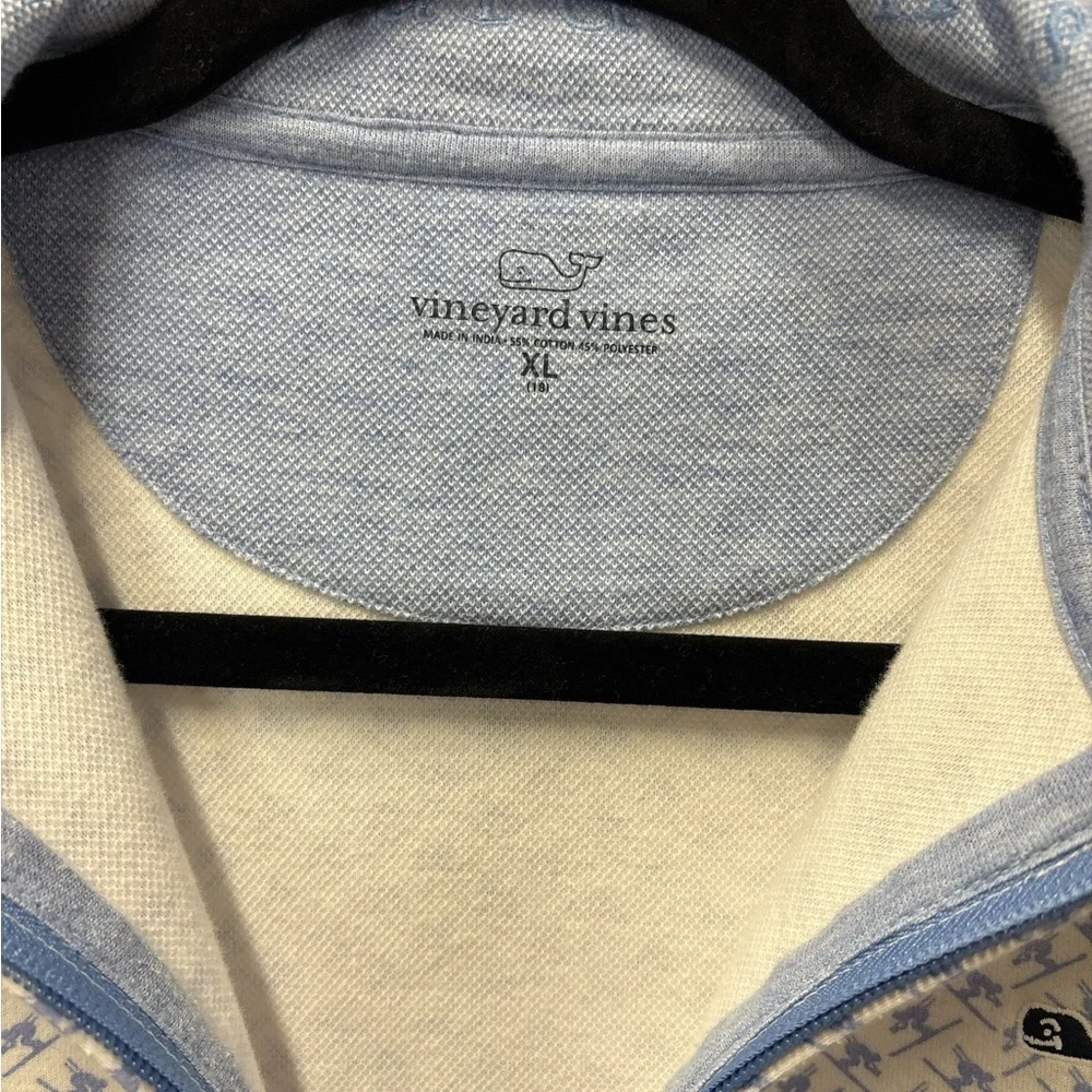 Vineyard Vines Boys XL Quarter Zip Pullover Ski Print | Size XL / 18 - Picture 4 of 4